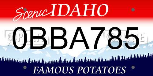 0BBA785 Idaho License Plate