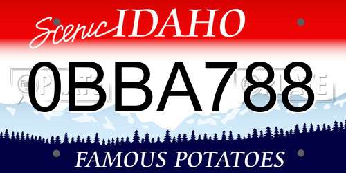 0BBA788 Idaho License Plate