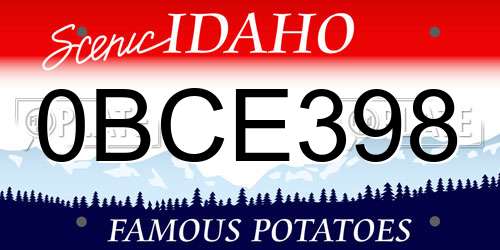 0BCE398 Idaho License Plate