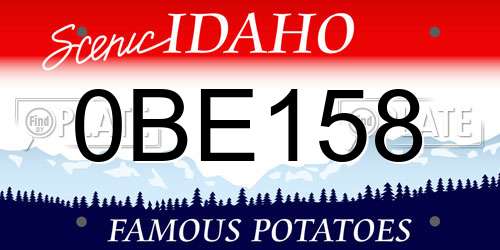 0BE158 Idaho License Plate