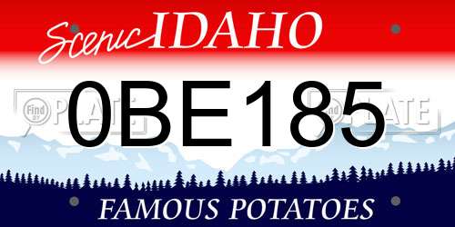 0BE185 Idaho License Plate