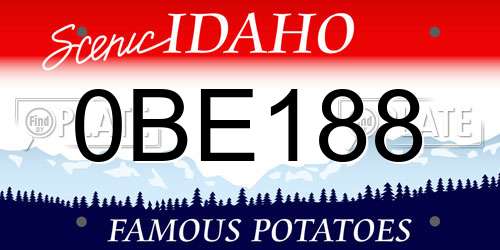 0BE188 Idaho License Plate