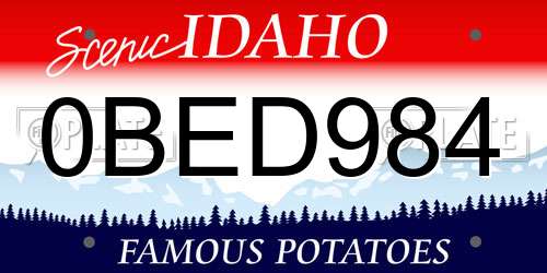 0BED984 Idaho License Plate