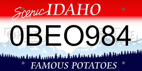 0BEO984 Idaho License Plate