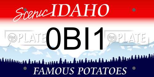 0BI1 Idaho License Plate