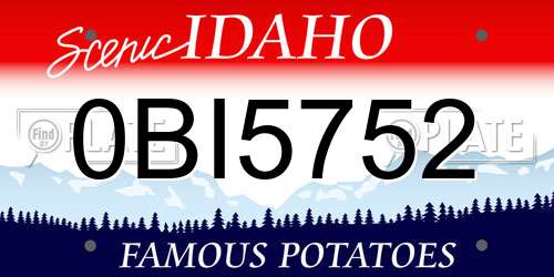 0BI5752 Idaho License Plate