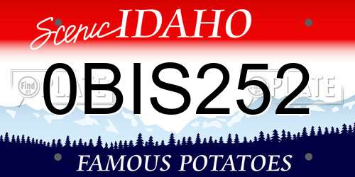 0BIS252 Idaho License Plate