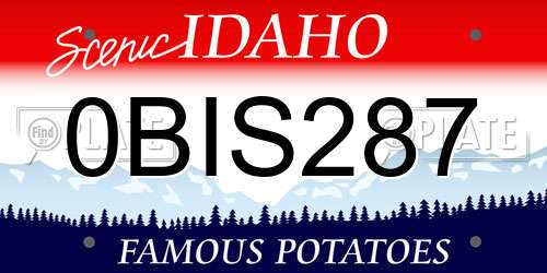 0BIS287 Idaho License Plate