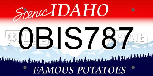 0BIS787 Idaho License Plate