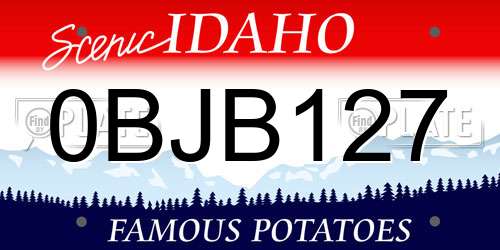 0BJB127 Idaho License Plate