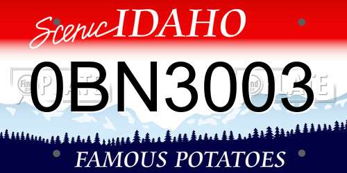 0BN3003 Idaho License Plate