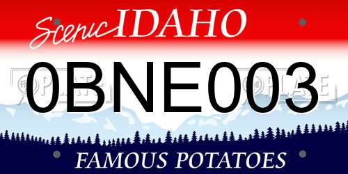 0BNE003 Idaho License Plate