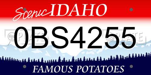 0BS4255 Idaho License Plate