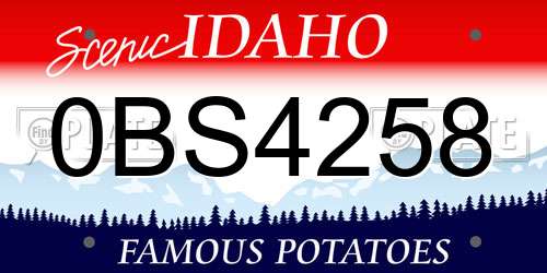0BS4258 Idaho License Plate