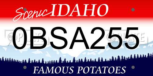 0BSA255 Idaho License Plate