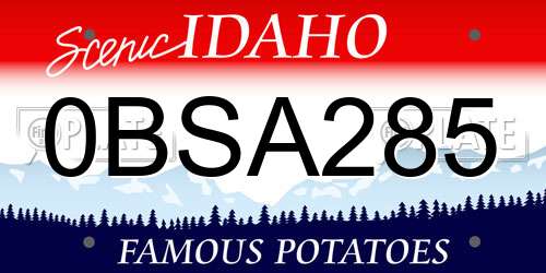 0BSA285 Idaho License Plate