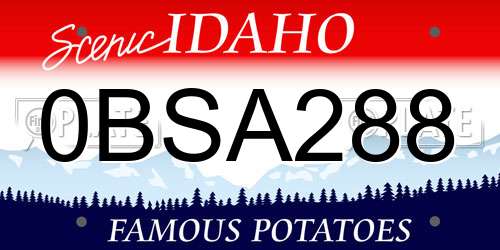 0BSA288 Idaho License Plate