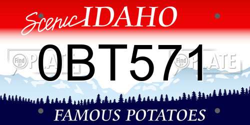 0BT571 Idaho License Plate