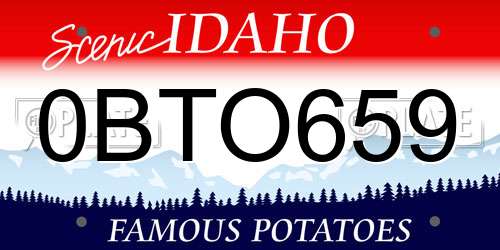 0BTO659 Idaho License Plate