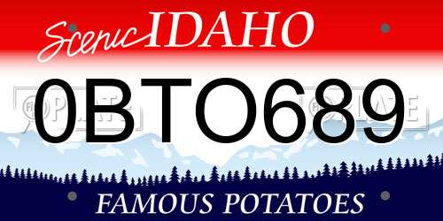 0BTO689 Idaho License Plate