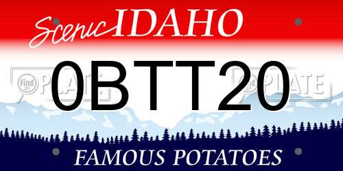 0BTT20 Idaho License Plate