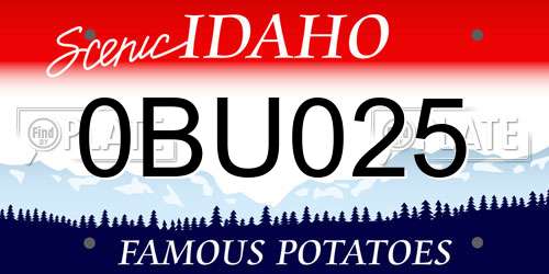 0BU025 Idaho License Plate