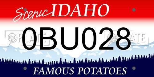 0BU028 Idaho License Plate