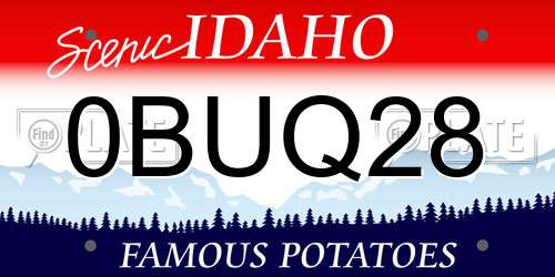 0BUQ28 Idaho License Plate