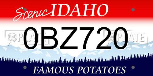 0BZ720 Idaho License Plate