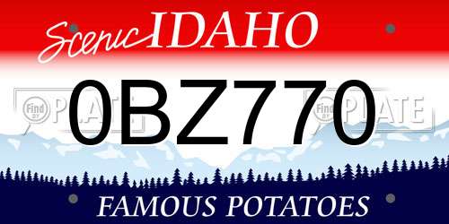 0BZ770 Idaho License Plate