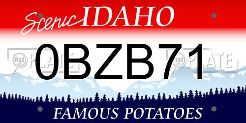 0BZB71 Idaho License Plate