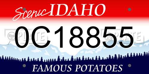 0C18855 Idaho License Plate