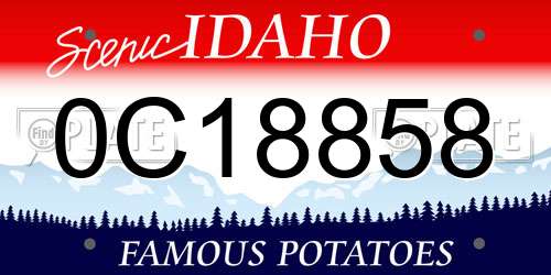 0C18858 Idaho License Plate