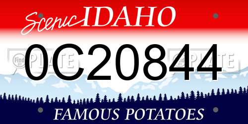 0C20844 Idaho License Plate