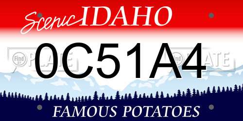 0C51A4 Idaho License Plate