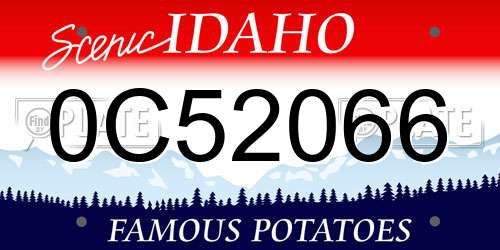 0C52066 Idaho License Plate