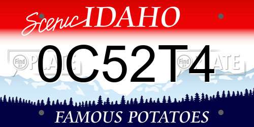 0C52T4 Idaho License Plate