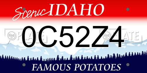 0C52Z4 Idaho License Plate