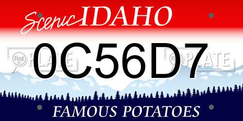 0C56D7 Idaho License Plate
