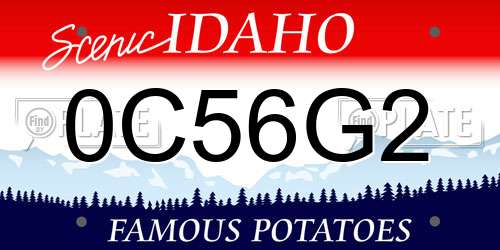 0C56G2 Idaho License Plate