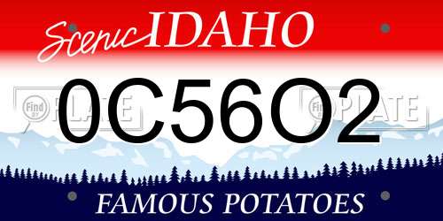 0C56O2 Idaho License Plate