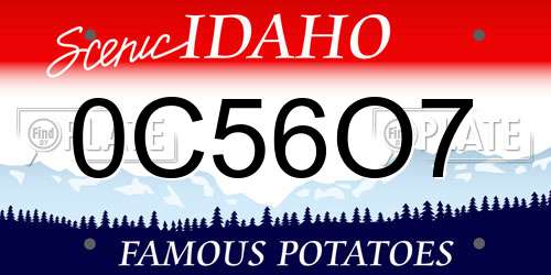 0C56O7 Idaho License Plate