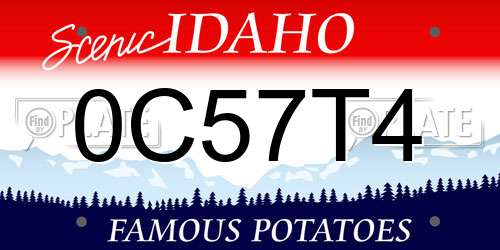 0C57T4 Idaho License Plate