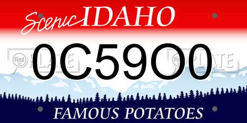 0C59O0 Idaho License Plate