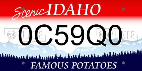 0C59Q0 Idaho License Plate