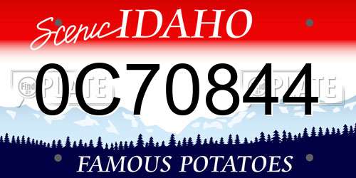 0C70844 Idaho License Plate