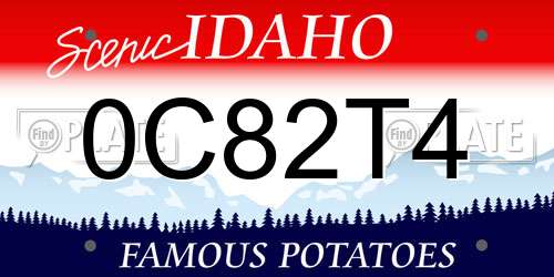 0C82T4 Idaho License Plate