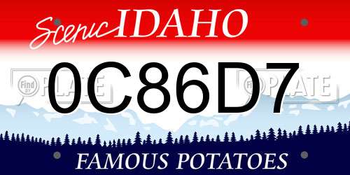 0C86D7 Idaho License Plate