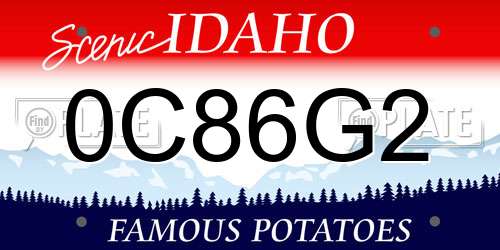 0C86G2 Idaho License Plate