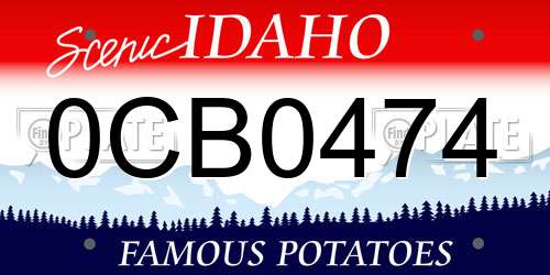 0CB0474 Idaho License Plate